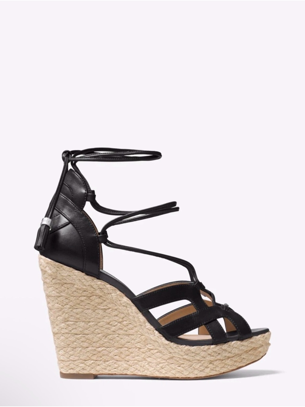 Michael kors Black Lace-Up Espadrille Wedge Sandals US 8 - NEW NEVER WORN